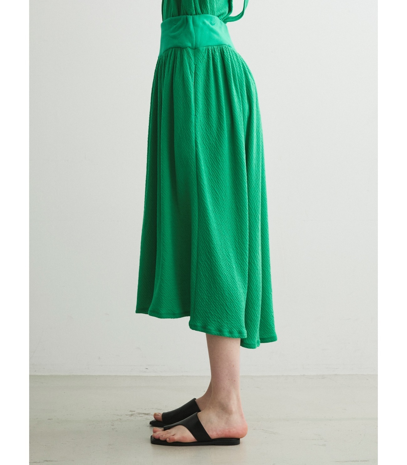 Weekend dress crepe gauze skirt 詳細画像 green 10