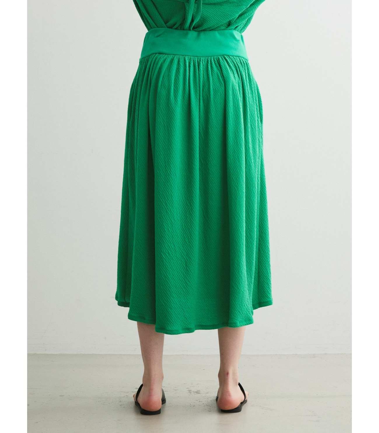 Weekend dress crepe gauze skirt 詳細画像 green 11