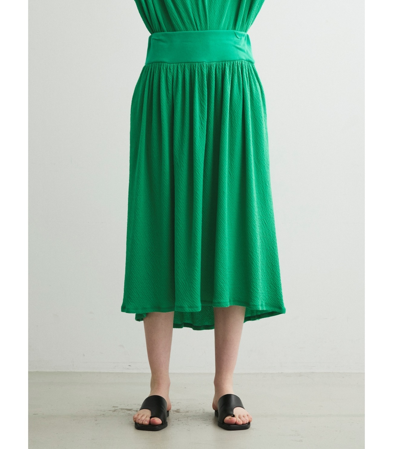 Weekend dress crepe gauze skirt 詳細画像 green 9