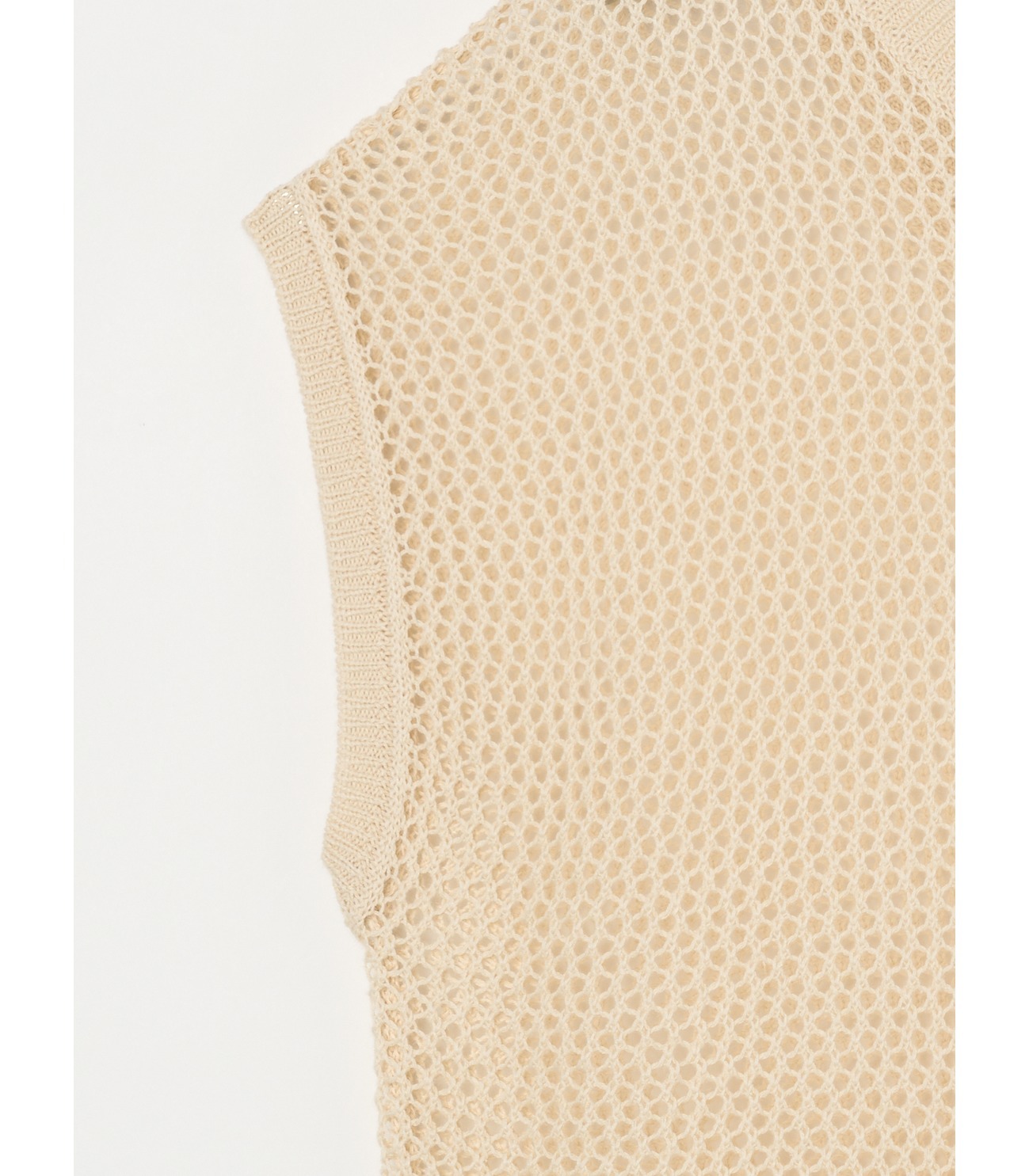 Cotton linen mesh s/s top 詳細画像 off white 3