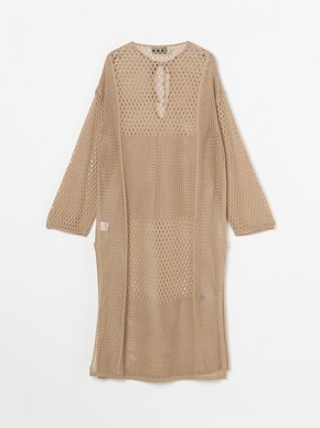 Cotton linen mesh l/s dress 詳細画像