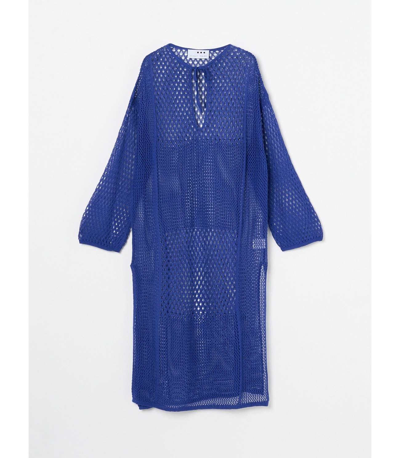 Cotton linen mesh l/s dress 詳細画像 blue 2