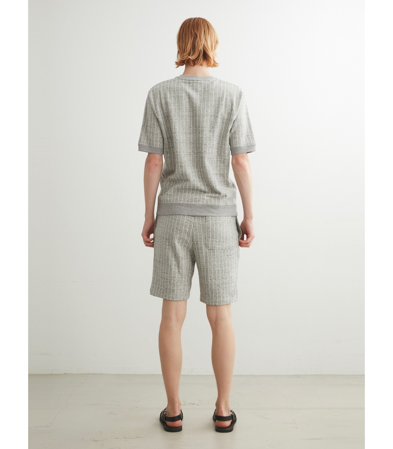 Men's fleece stripe s/s crewneck 詳細画像 granite multi 12
