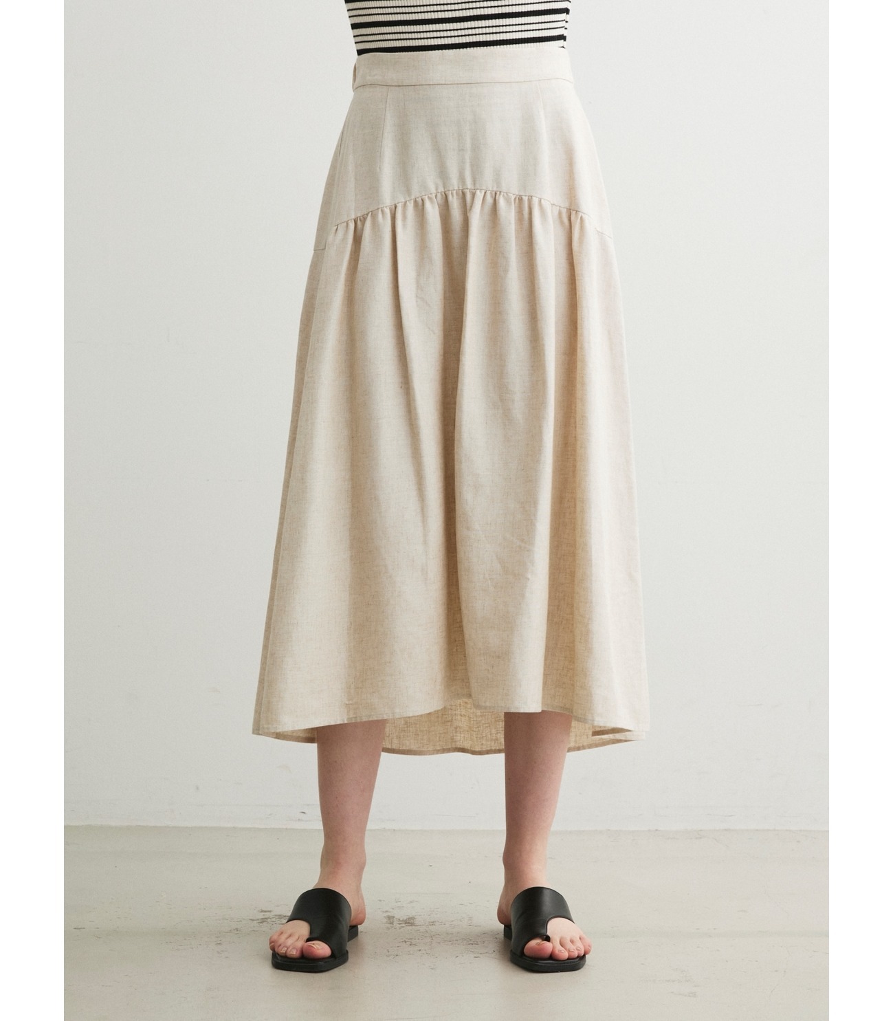 Linen rayon skirt 詳細画像 beige 9