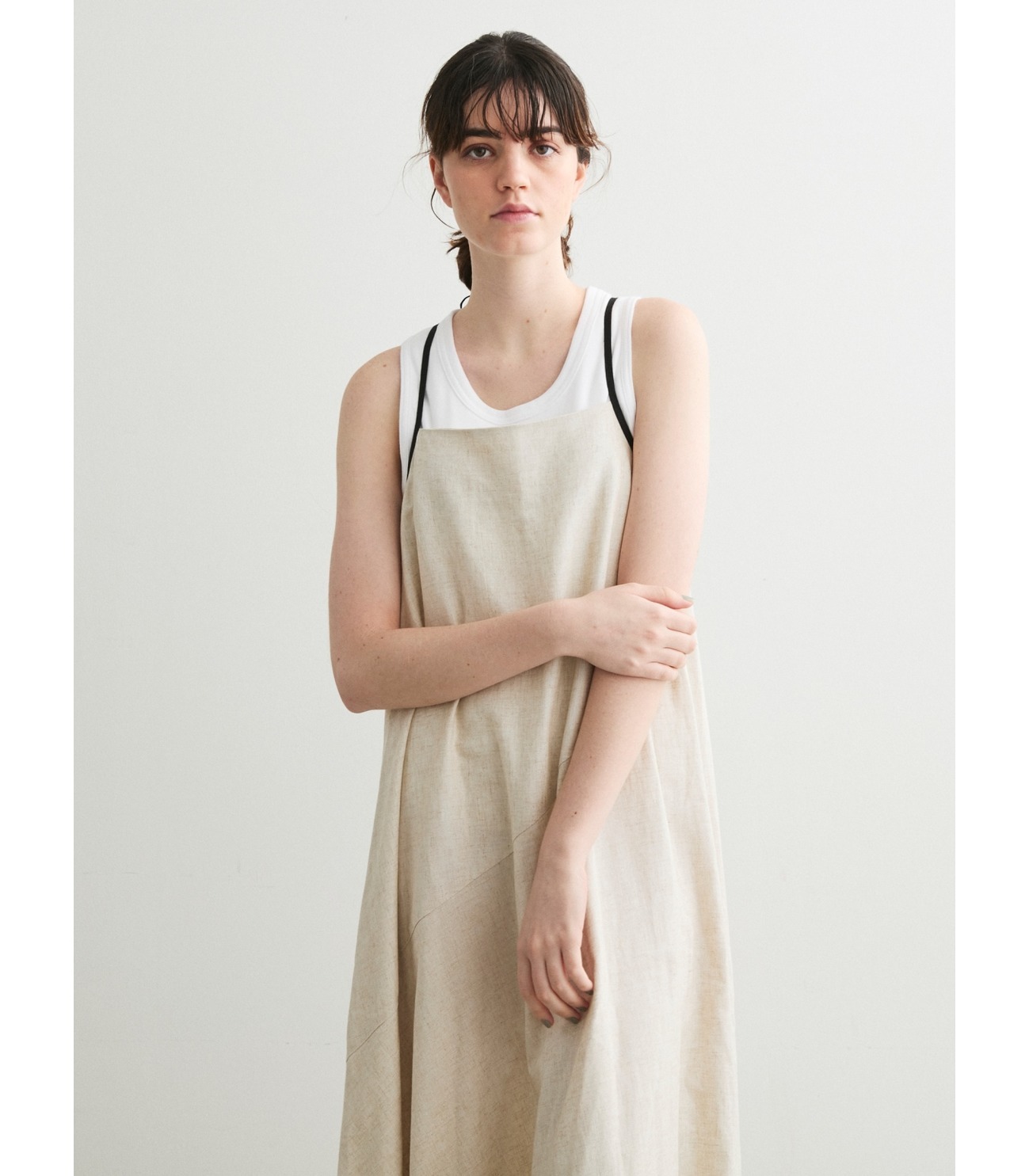 Linen rayon apron dress 詳細画像 multi 6