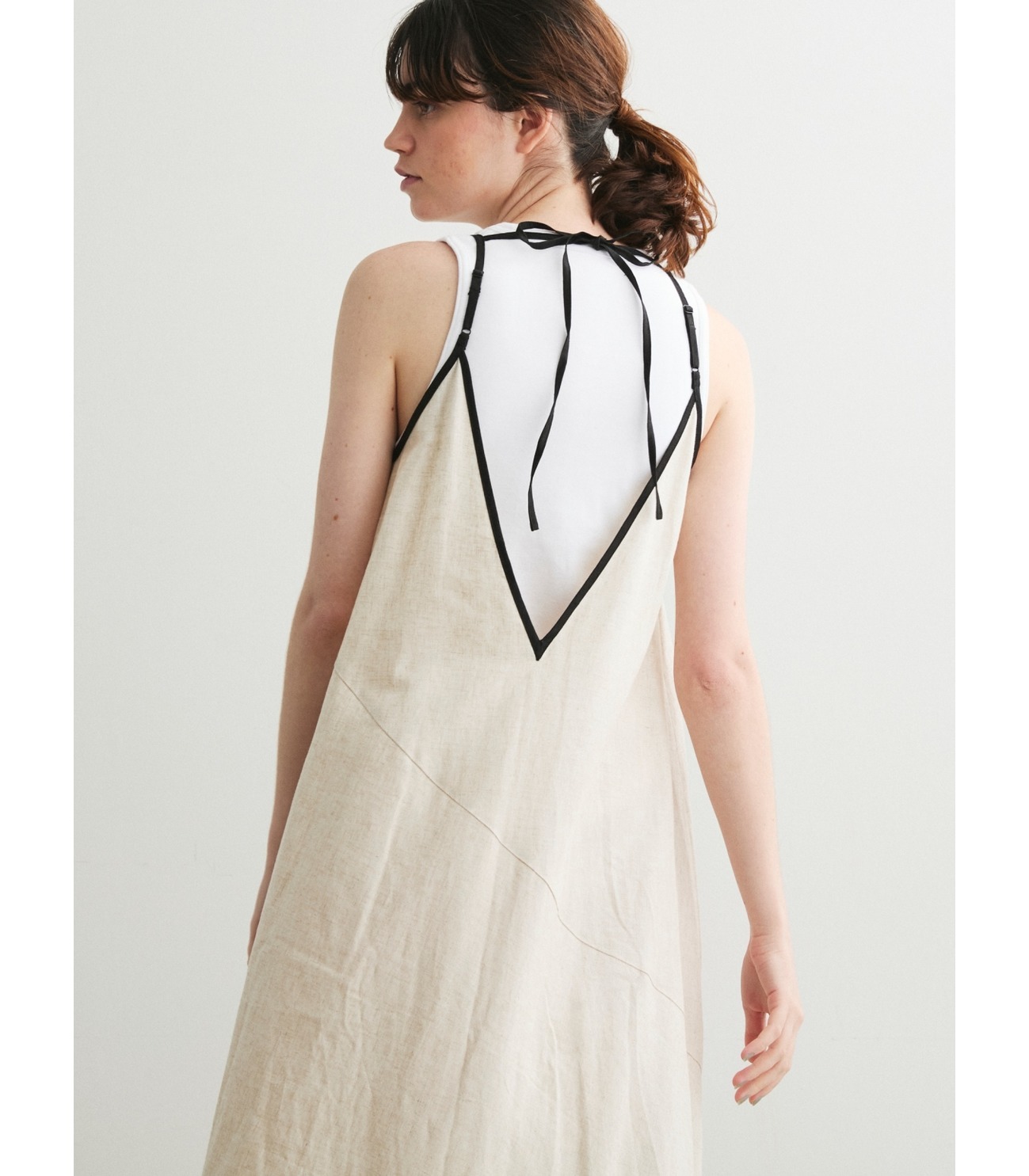 Linen rayon apron dress 詳細画像 multi 8