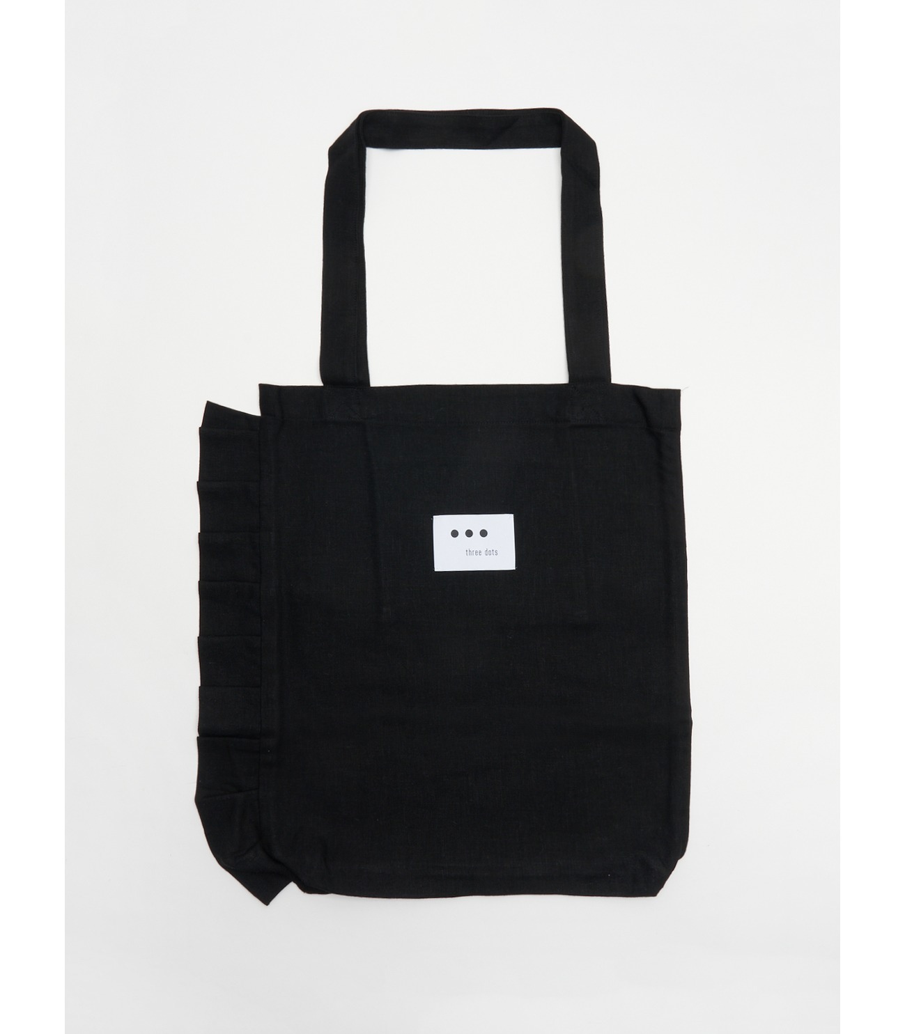 Linen rayon ruffle bag 詳細画像 black 1