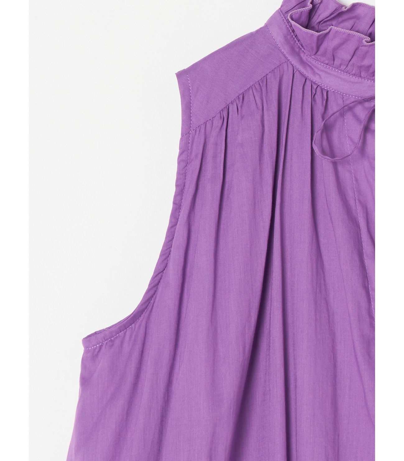 Cotton loan ruffle neck dress 詳細画像 purple 3