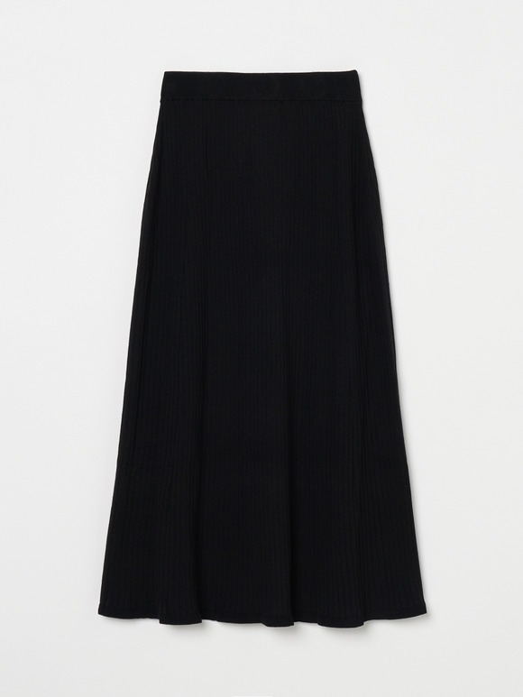 Moist rib A-line skirt