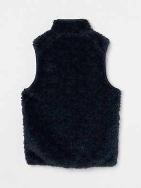 Men's upcycle eco fur zip vest 詳細画像