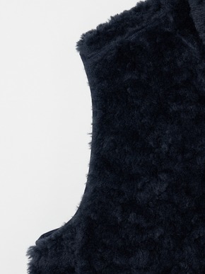 Men's upcycle eco fur zip vest 詳細画像