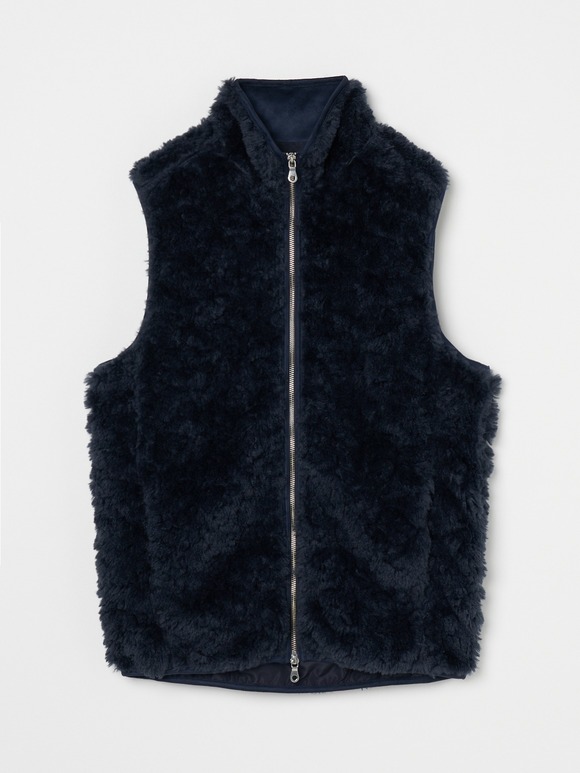 Men's upcycle eco fur zip vest