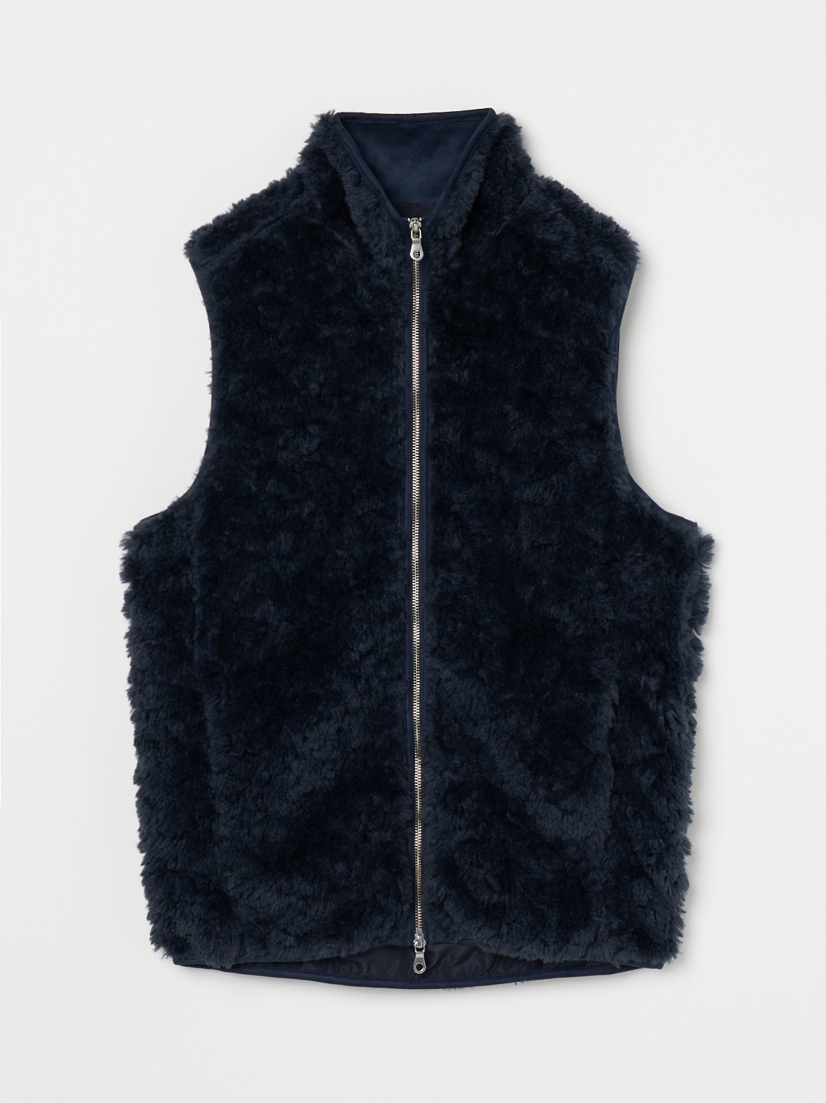 Men's upcycle eco fur zip vest｜スリードッツ オフィシャル 