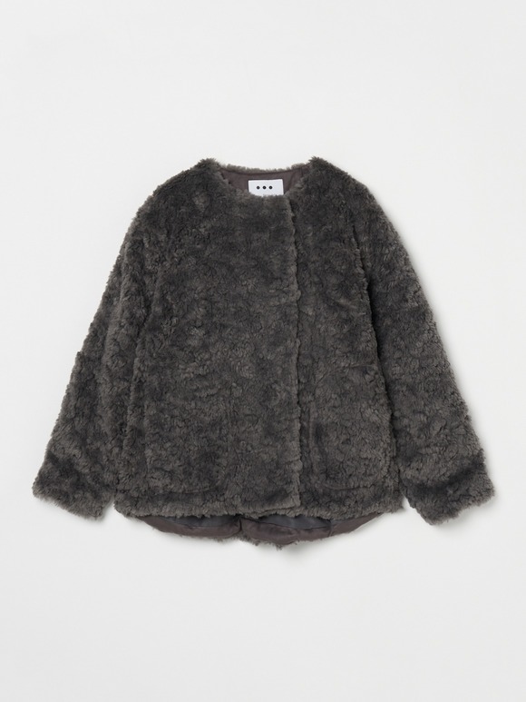 Upcycled eco fur short coat