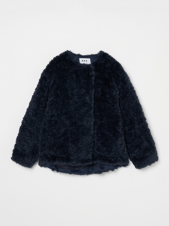 Upcycled eco fur short coat