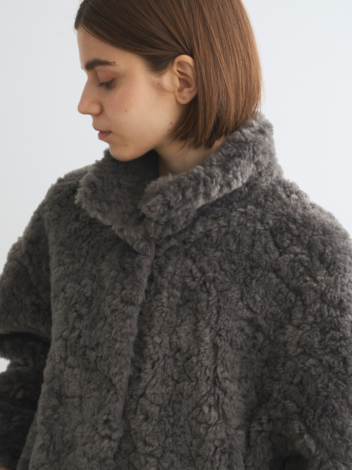 Upcycled eco fur middle coat|スリードッツ オフィシャルオンライン