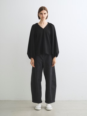 Hairly jersey draped top 詳細画像