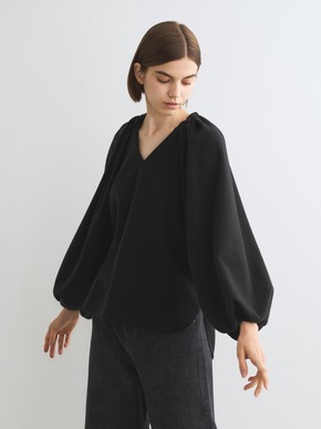 Hairly jersey draped top 詳細画像
