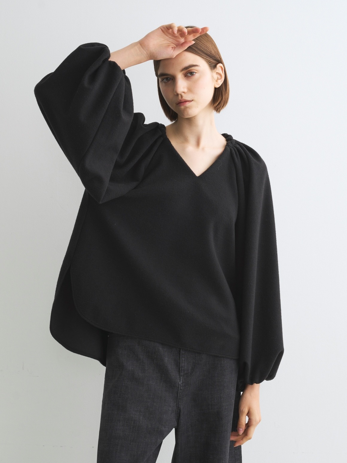 Hairly jersey draped top 詳細画像 off white 8