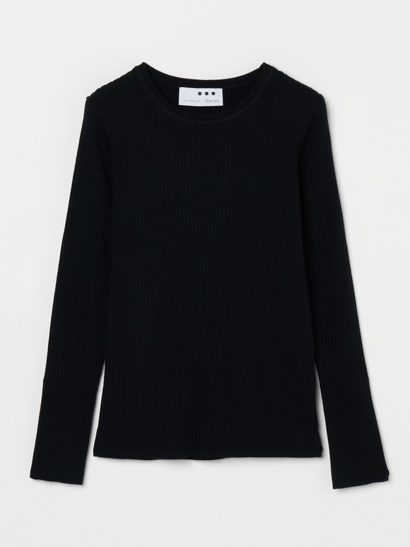 Wool outfit rib tee knit