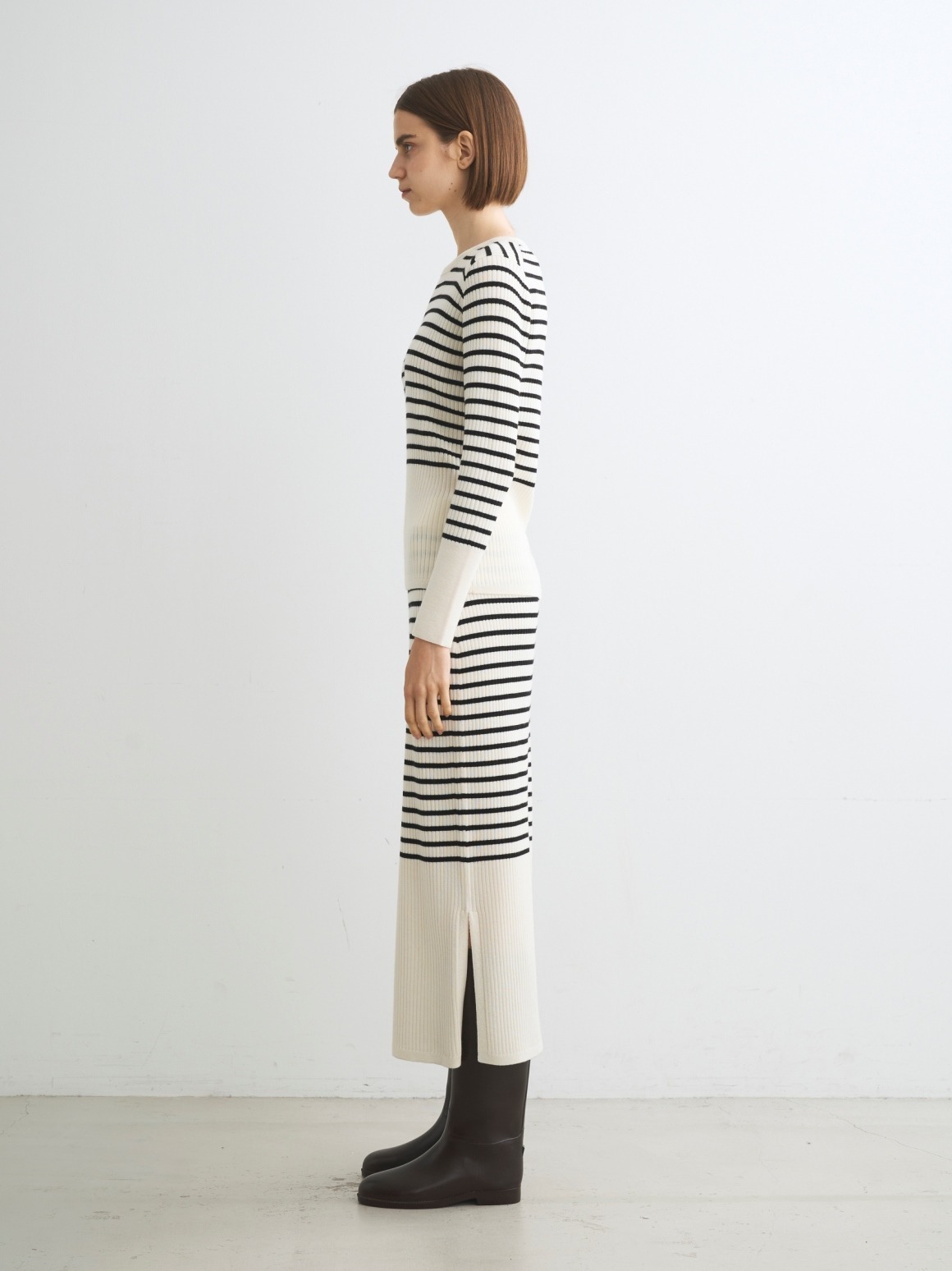 Wool outfit rib tee knit 詳細画像 off white/black 12