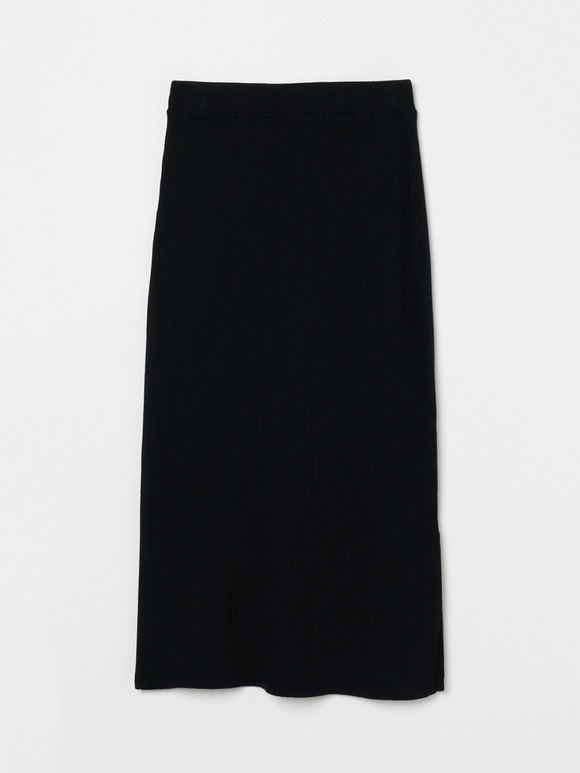 Wool outfit rib narrow skirt