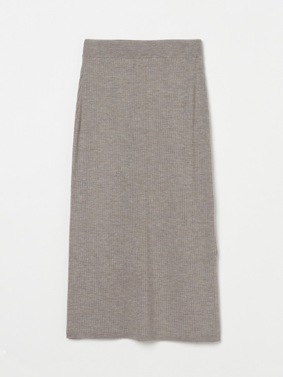 Wool outfit rib narrow skirt