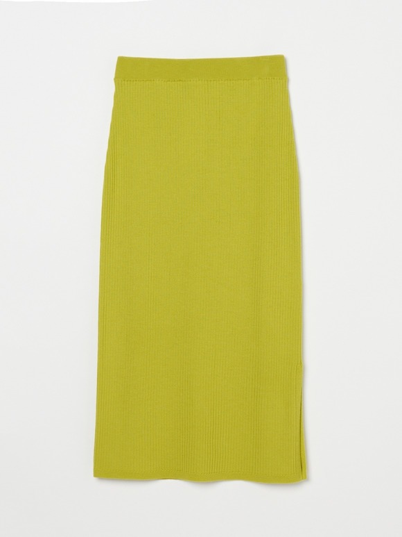Wool outfit rib narrow skirt