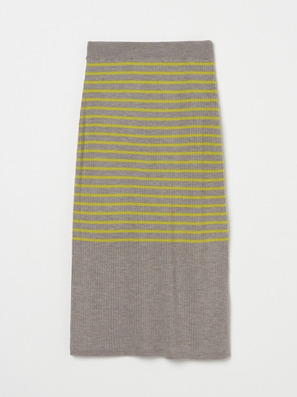 Wool outfit rib narrow skirt