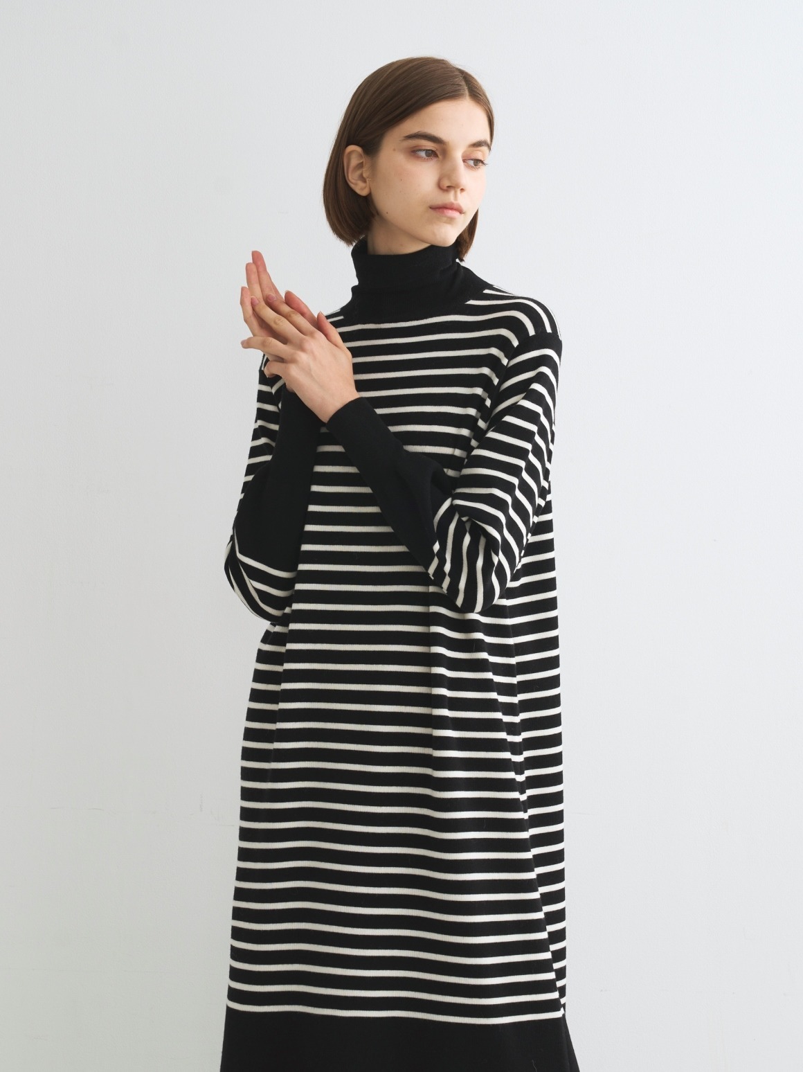 Wool outfit dress 詳細画像 black/off white 7