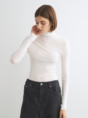 Silk cashmere tee turtle neck 詳細画像