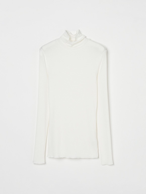 Silk cashmere tee turtle neck