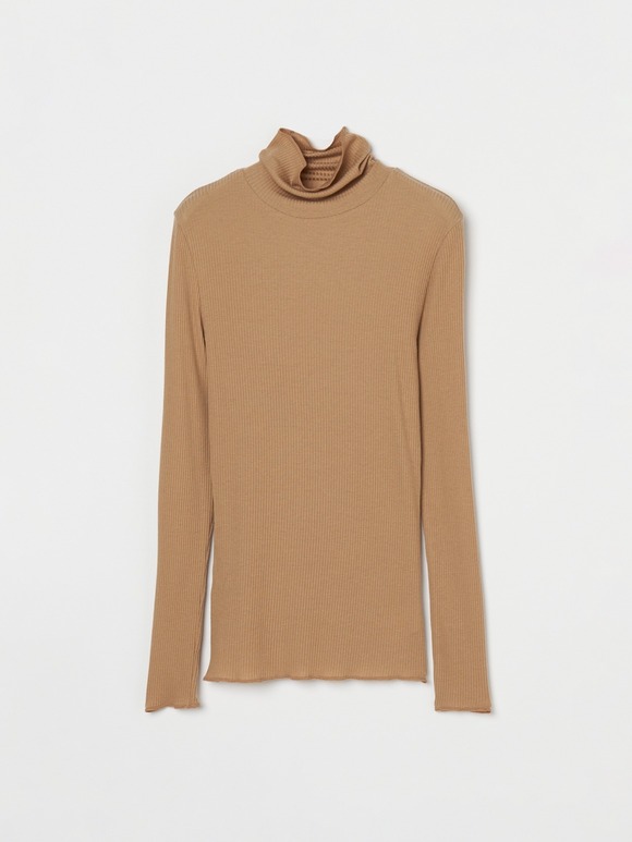 Silk cashmere tee turtle neck