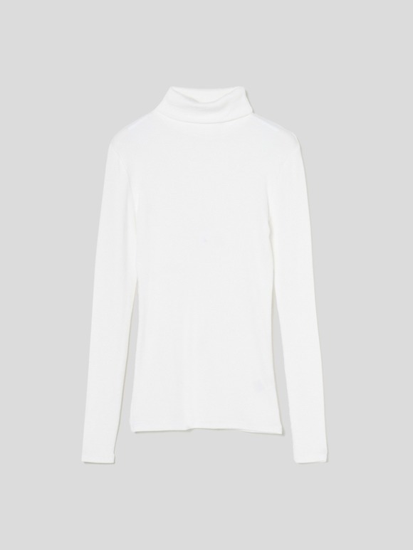 Rib jersey l/s turtle top