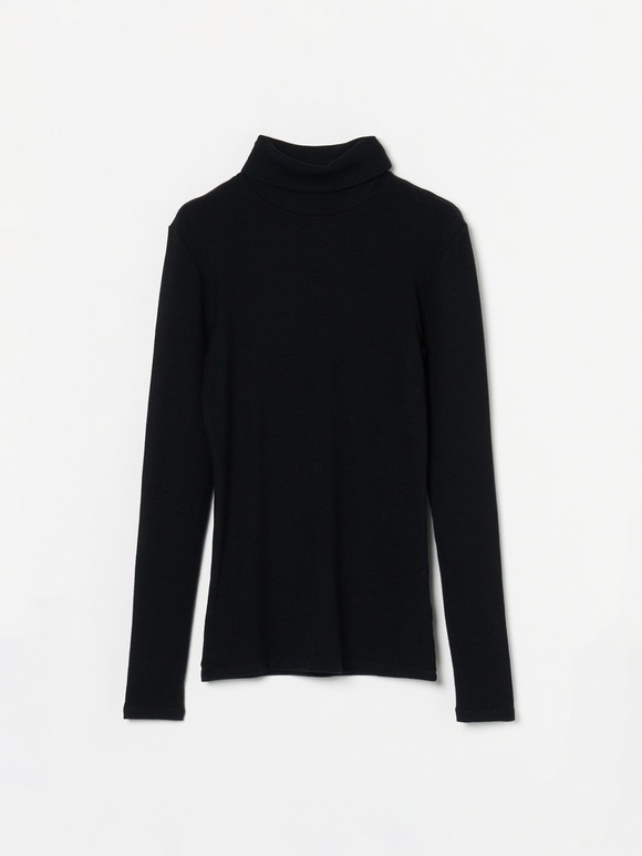 Rib jersey l/s turtle top