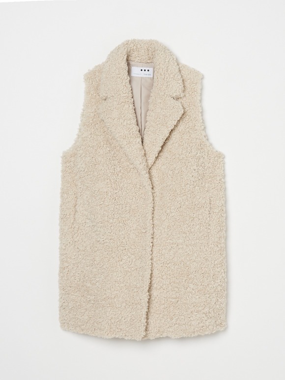 Poodle boa tailored vest