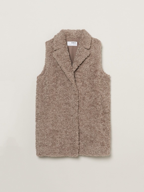 Poodle boa tailored vest
