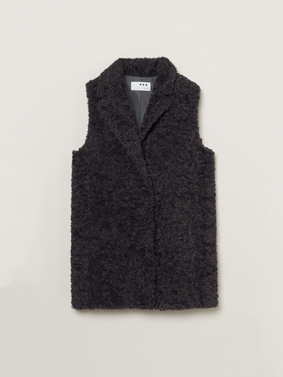 Poodle boa tailored vest