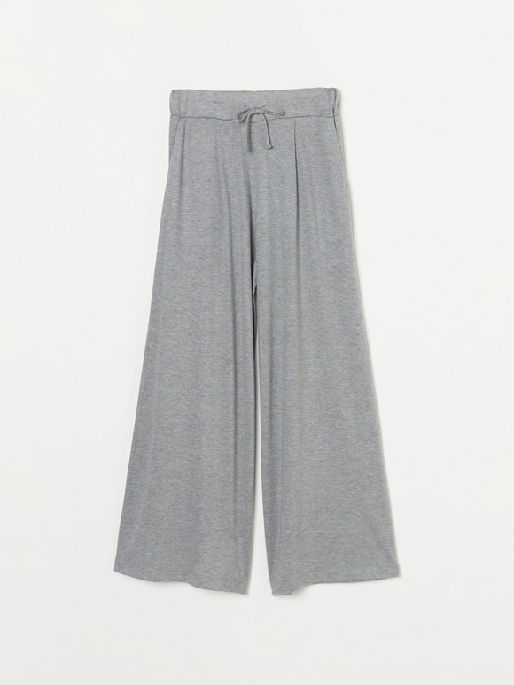 Brushed sweater wide pants