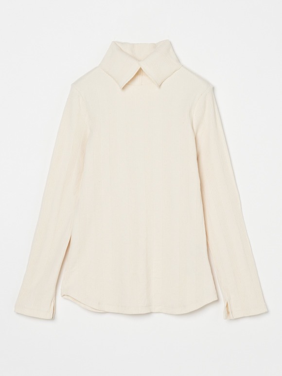 Random rib 2way l/s turtleneck