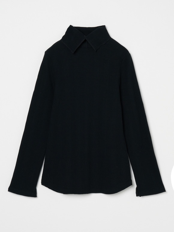 Random rib 2way l/s turtleneck
