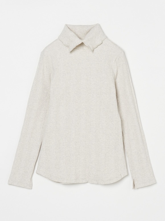 Random rib 2way l/s turtleneck