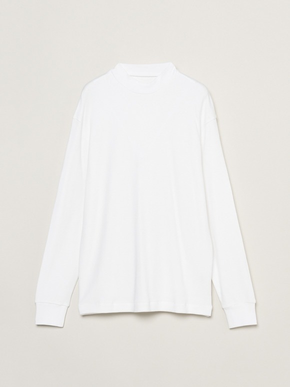 Men's souffle cotton mock neck