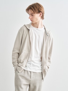 Men's souffle cotton zip hoody 詳細画像