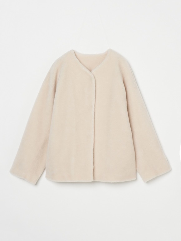 Wool boa short coat