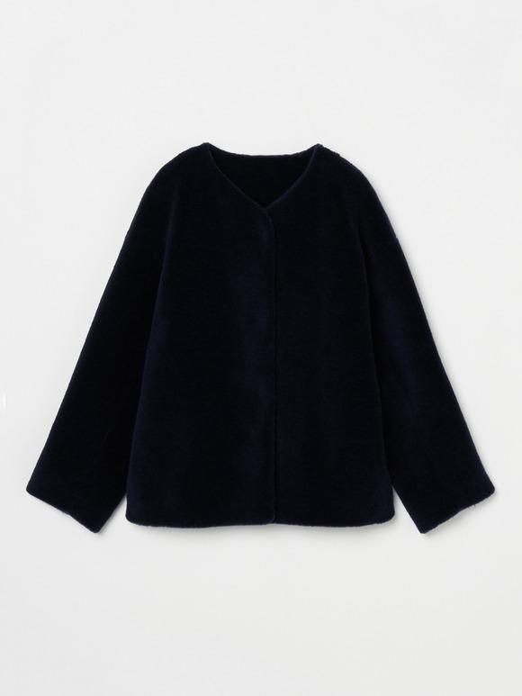 Wool boa short coat