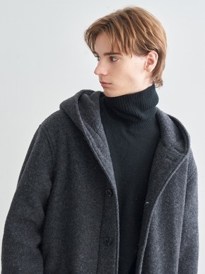 Men's wool fleece hooded coat 詳細画像