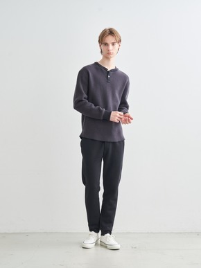 Men's wool waffle l/s henley neck 詳細画像