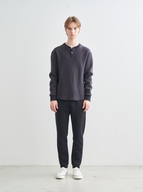 Men's wool waffle l/s henley neck 詳細画像