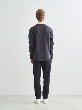 Men's wool waffle l/s henley neck 詳細画像